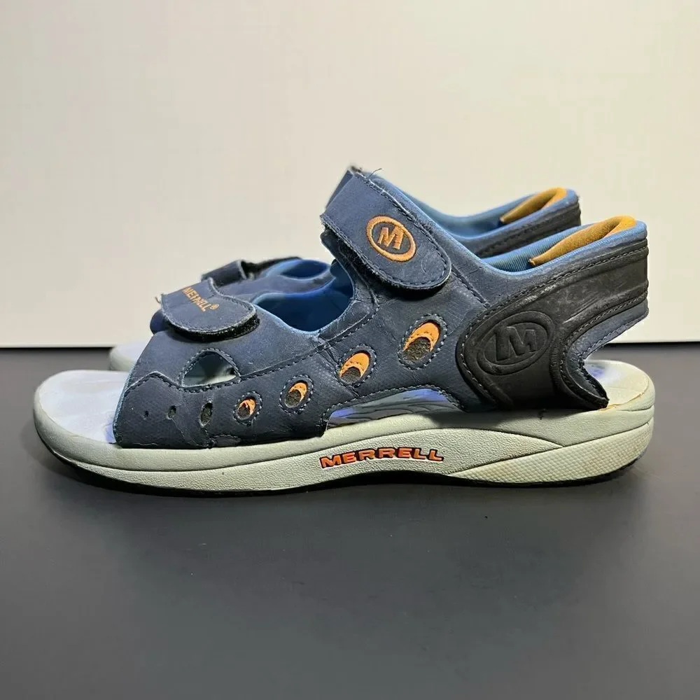 Boys MERRELL Rapid Pulse Navy Blue Hook & Loop Sandals / Size 5